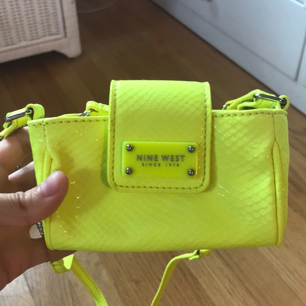 Nine West neon yellow crossbody mini purse
